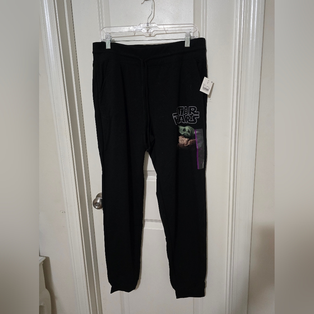 NWT Star Wars Black Joggers With Baby Yoda